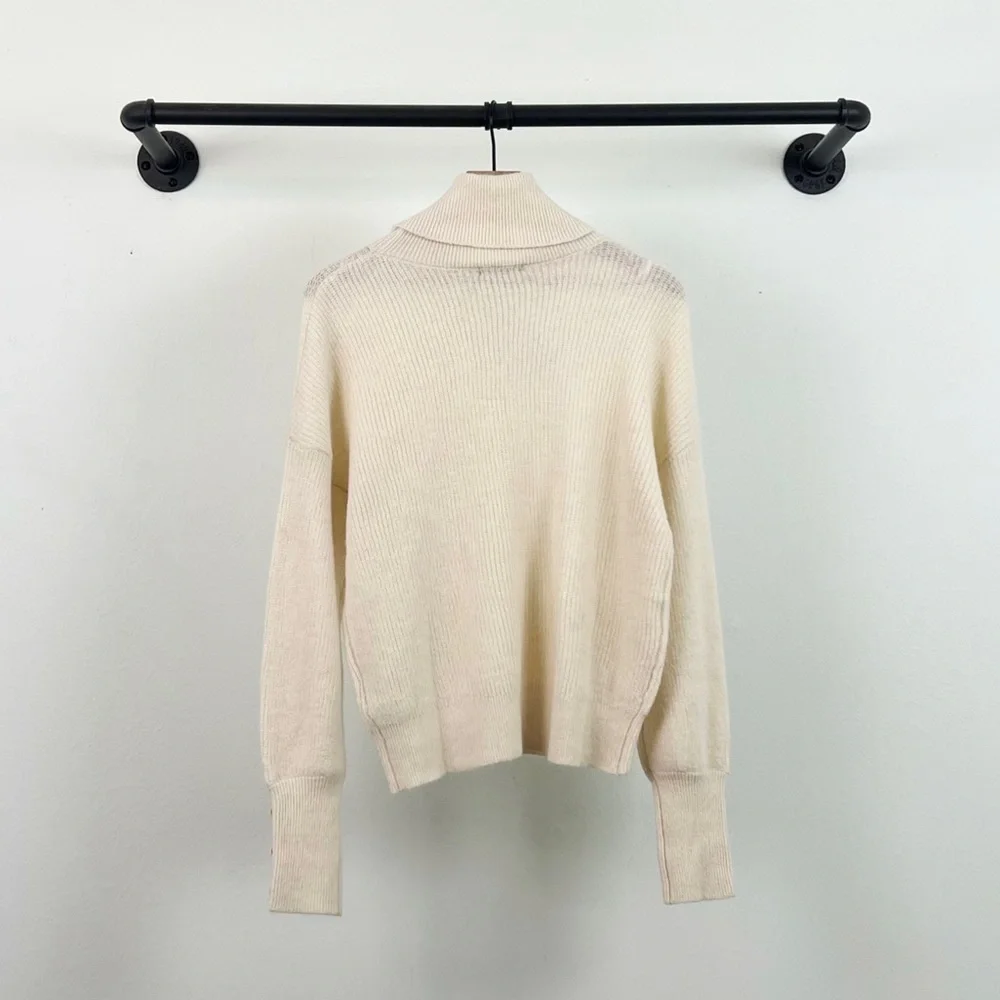 NWT Marciano by Guess Elodie High Neck Wool Blend Sweater Sandy Shore